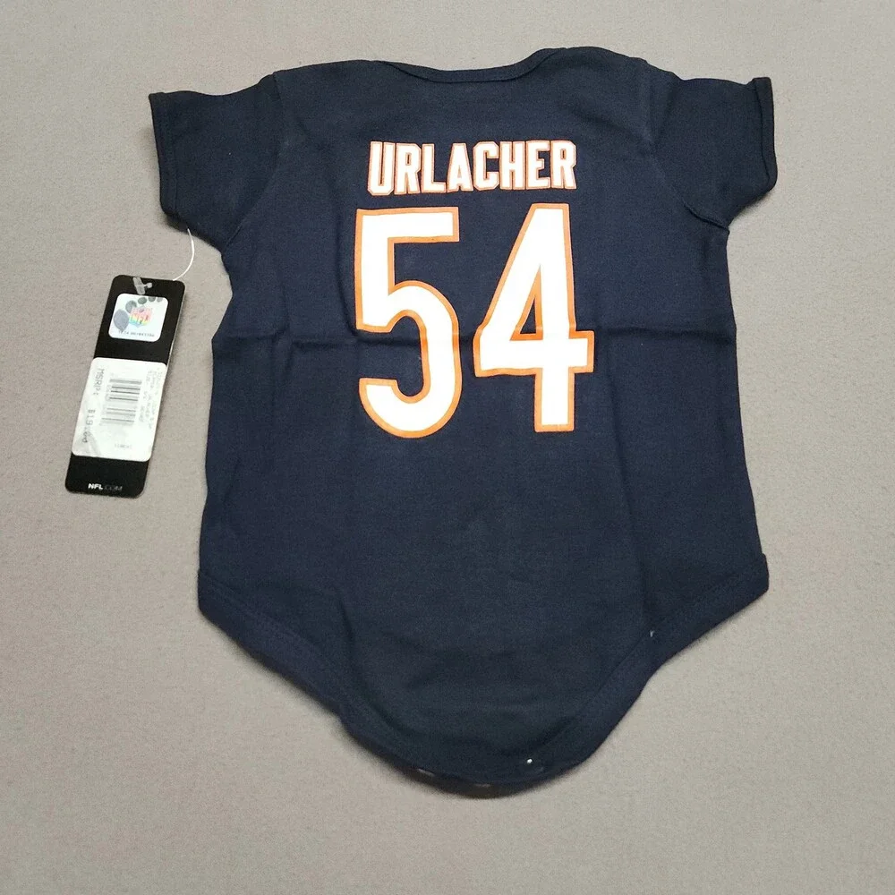 Urlacher 54 Chicago Bears Baby Bodysuit 3-6M Cotton Team Apparel Navy 142